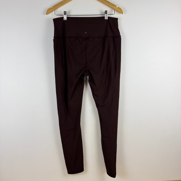 prAna Women's Burgundy High Waisted Leggings Athleisure Yoga Pants XL - Picture 2 of 10